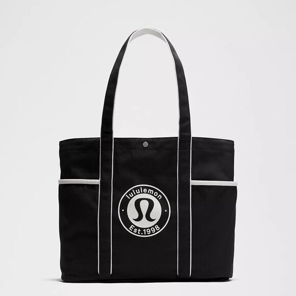 Lululemon Daily Multi-Pocket Canvas Tote Bag 20L - NEW NWT - Black/White Opal - Picture 2 of 10